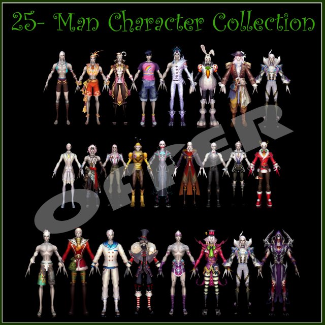 25-man character collection new year offer 3D मॉडल .c4d .max .obj .3ds .fbx .stl .blend 