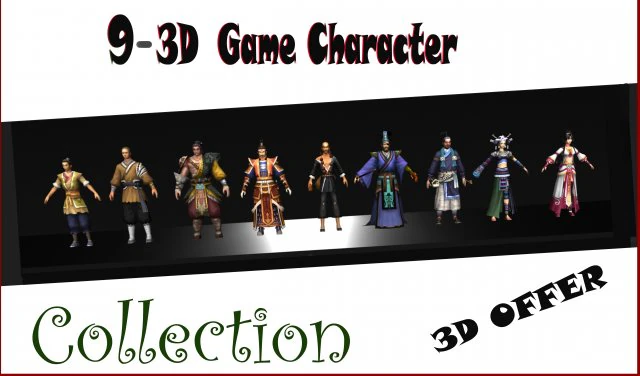 09 game character collection a1 3D Model .c4d .max .obj .3ds .fbx .stl .blend 