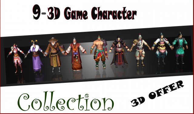 09 game character collection a3 3D 모델 .c4d .max .obj .3ds .fbx .stl .blend 