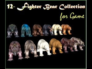 12- fighter bear collection for game 3D मॉडल
