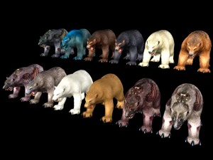 12- fighter bear collection for game 3D Model