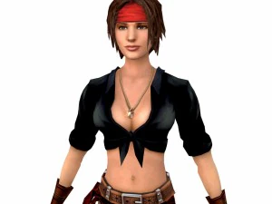 アクションガールキャラクター 3Dモデル