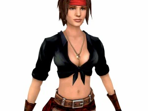 action girl character 3D Model