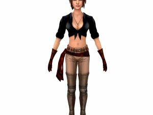 action girl character 3D Model