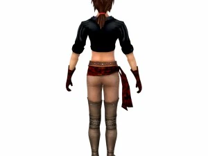 action girl character 3D Model