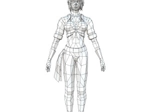 action girl character 3D Model