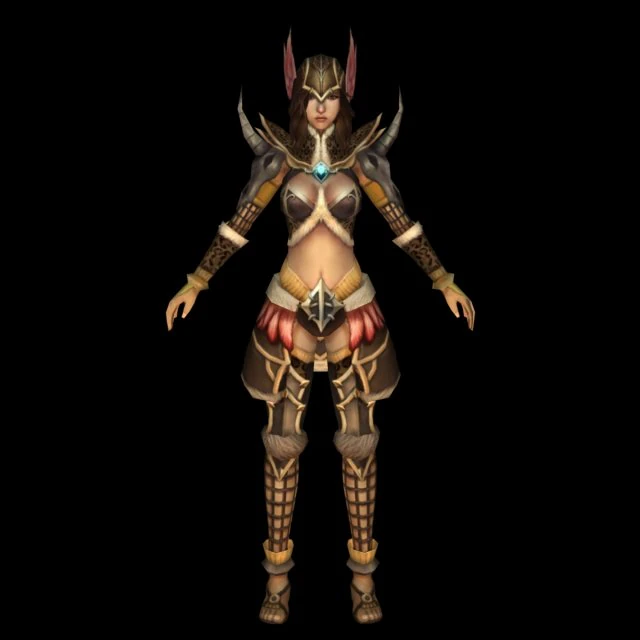fantasy warrier girl 3D Model .c4d .max .obj .3ds .fbx .stl .blend 