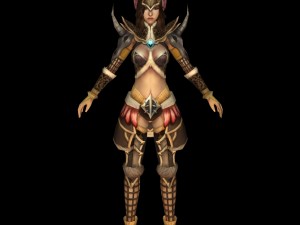 fantasy warrier girl 3D मॉडल