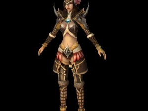 fantasy warrier girl 3D Model