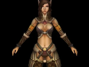 beautiful fighter girl 02 3D Model