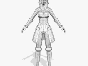 beautiful fighter girl 02 3D Model