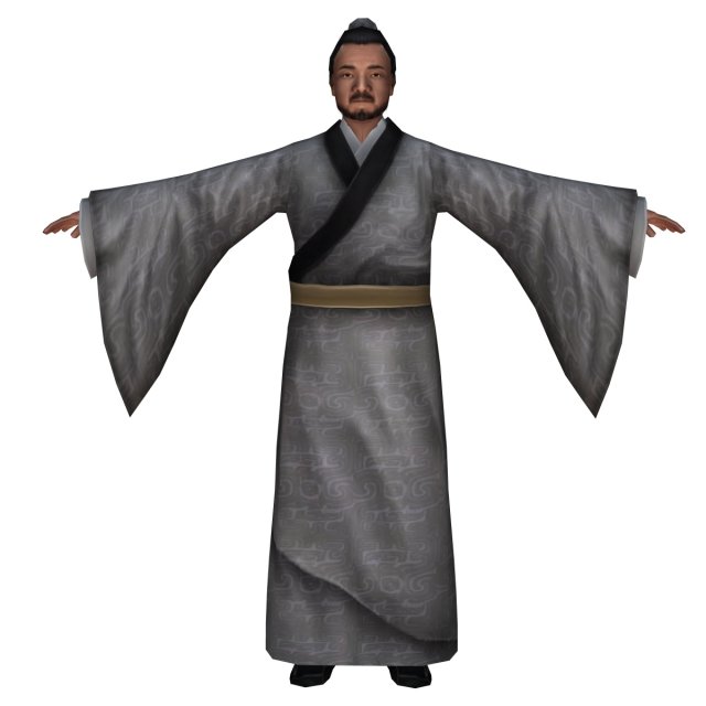 chinese man character 02 3D Model .c4d .max .obj .3ds .fbx .stl .blend 