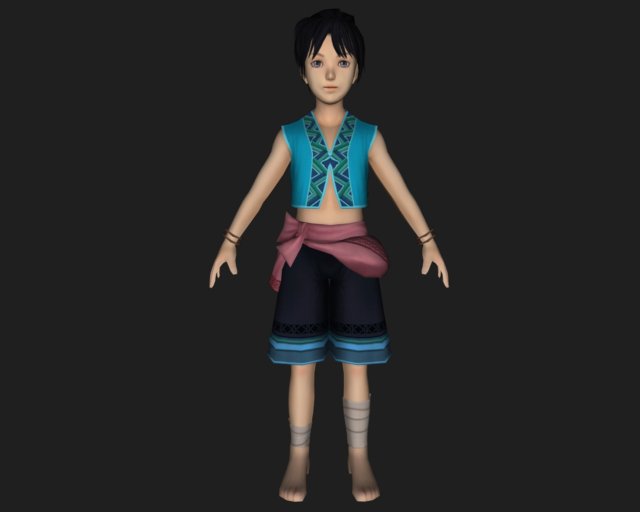 villager baby boy 3D Модель .c4d .max .obj .3ds .fbx .stl .blend 