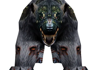 lowpoly game animal bear1 blacf 3D Model