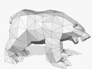 lowpoly game animal bear2 bo1 3D Model