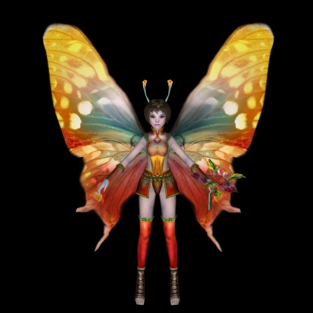 butterfly fairy character 3Dモデル .c4d .max .obj .3ds .fbx .stl .blend 