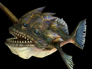 cartoon piranha fish 3D Model