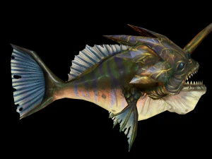 cartoon piranha fish 3D Model