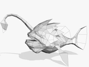 cartoon piranha fish 3D Model