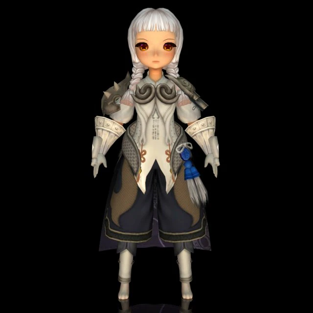 cute doll fighter 02 3D Model .c4d .max .obj .3ds .fbx .stl .blend 