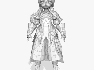 cute doll fighter 02 3D Model