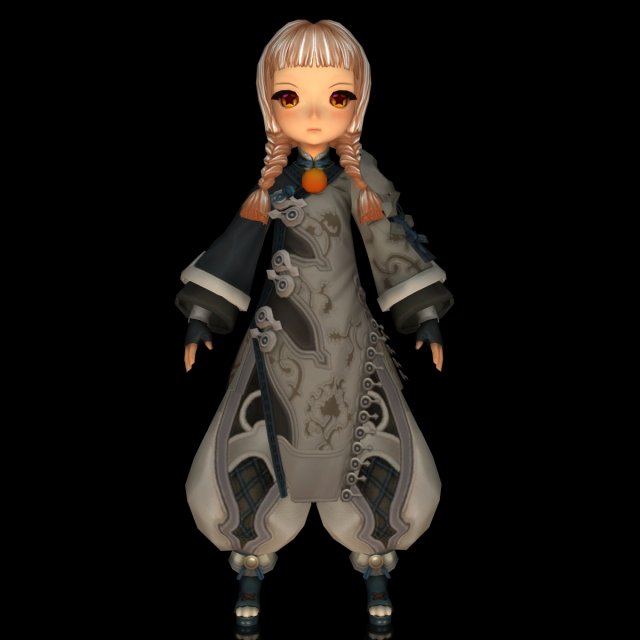 cute innocent doll character 3D Model .c4d .max .obj .3ds .fbx .stl .blend 