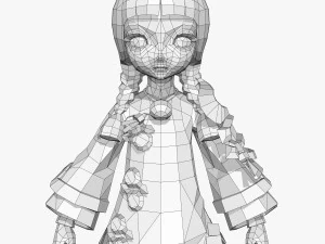 cute innocent doll character 3D Model