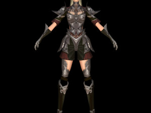 fighter women character 02 3D Model