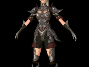 fighter women character 02 3D Model