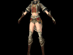 fighter women character 04 3D Model