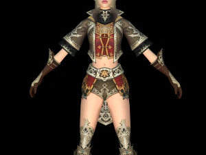 fighter women character 04 3D Model