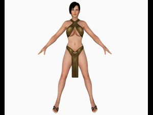 seksi bikinili kız 07 3D Model