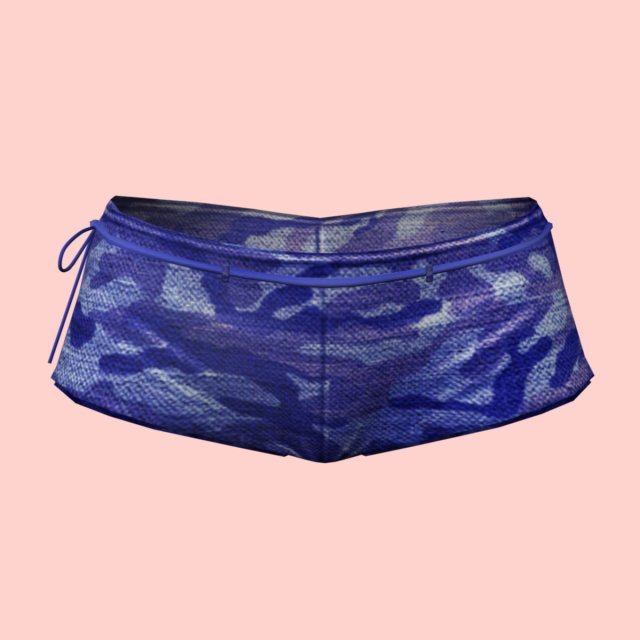 sexy blue army shorts 3D Модель .c4d .max .obj .3ds .fbx .stl .blend 