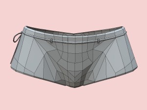 sexy black white army bikini 3D Model