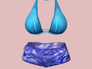 sexy blue army bikini 3D मॉडल