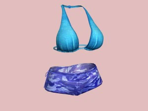 sexy blue army bikini 3D Model