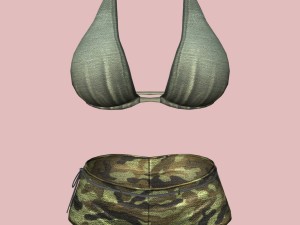 sexy green army bikini Modèle 3D