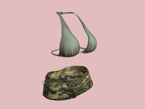 sexy green army bikini 3D Model