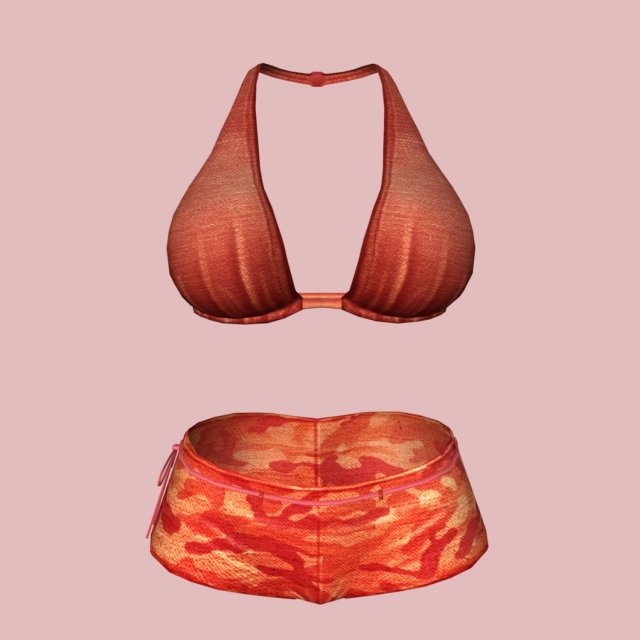 sexy red army bikini 3D Модель .c4d .max .obj .3ds .fbx .stl .blend 