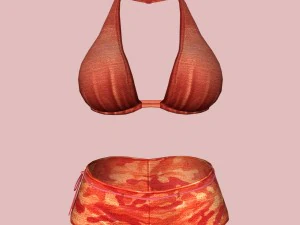 sexy red army bikini 3D Model