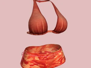 sexy red army bikini 3D Model