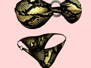 sexy snake print bikini 3D Model