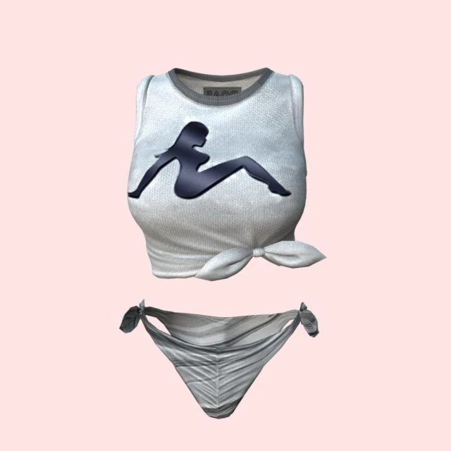 sexy beach bikini gray 02 3D Model .c4d .max .obj .3ds .fbx .stl .blend