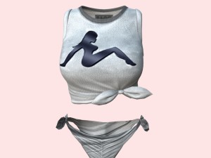 sexy beach bikini gray 02 3D 模型