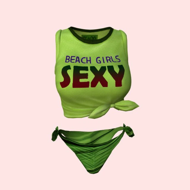 biquíni sexy praia verde 03 Modelo 3D .c4d .max .obj .3ds .fbx .stl .blend