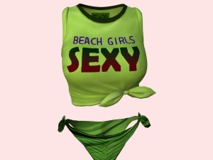 sexy beach bikini green 03 Modèle 3D