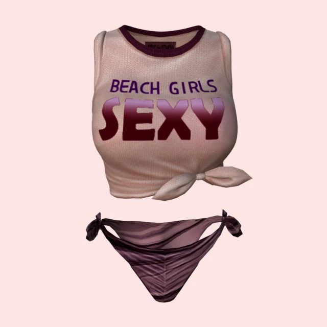sexy beach bikini pink 04 3D Model .c4d .max .obj .3ds .fbx .stl .blend 