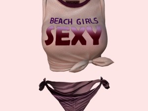 sexy beach bikini pink 04 3D Model