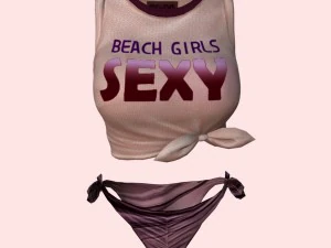 सेक्सी बीच बिकिनी गुलाबी 04 3D मॉडल