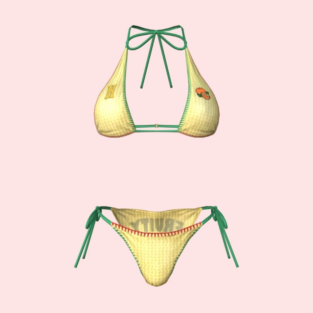 sexy yellow bikini 3D Модель .c4d .max .obj .3ds .fbx .stl .blend 